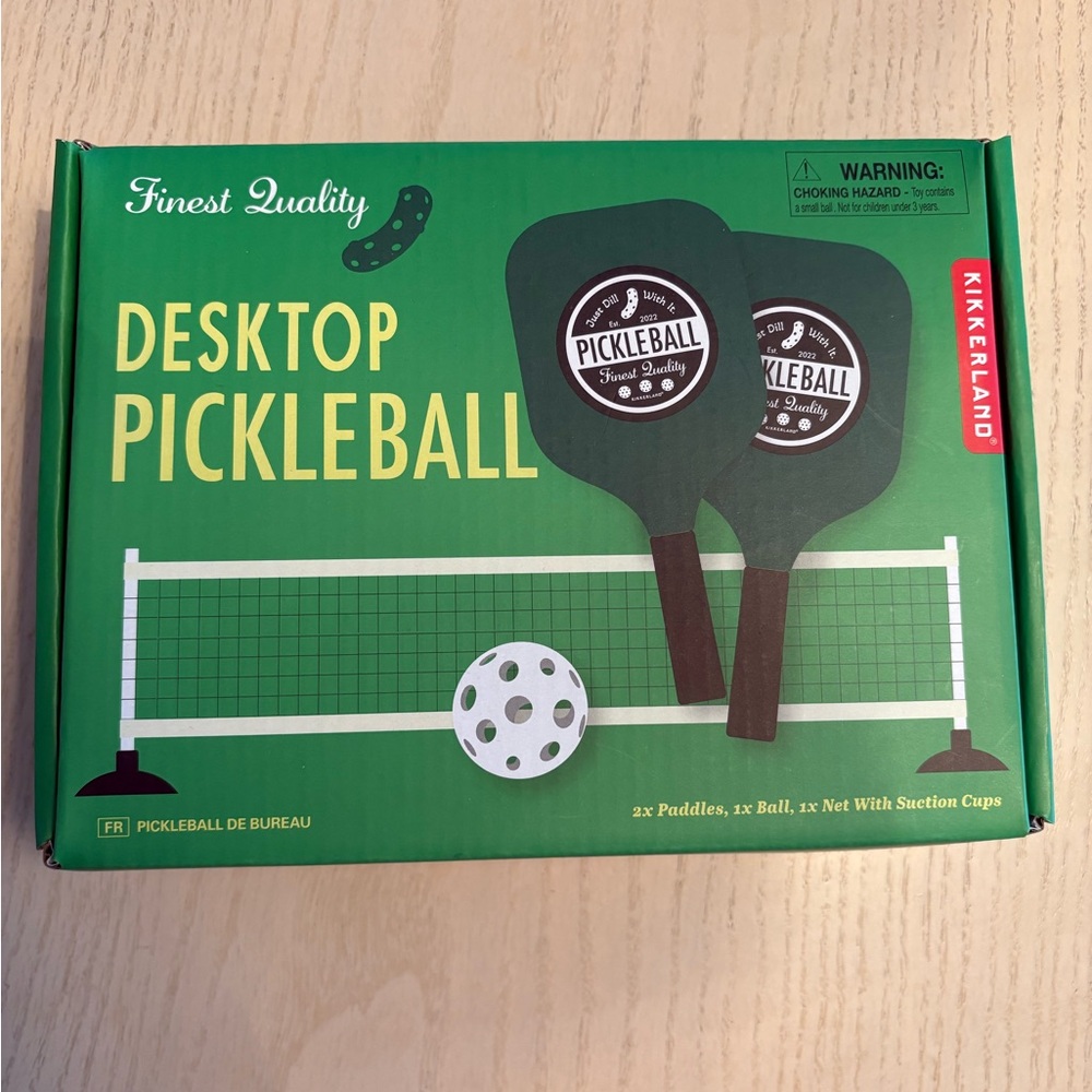 NWT Kikkerland Green Desktop Pickleball Set